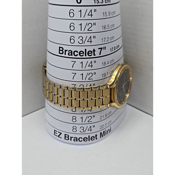 Seiko Quartz V701 6K09 Gold Tone Black Dial Mens Dress Watch New Battery Vintage - Picture 8 of 16